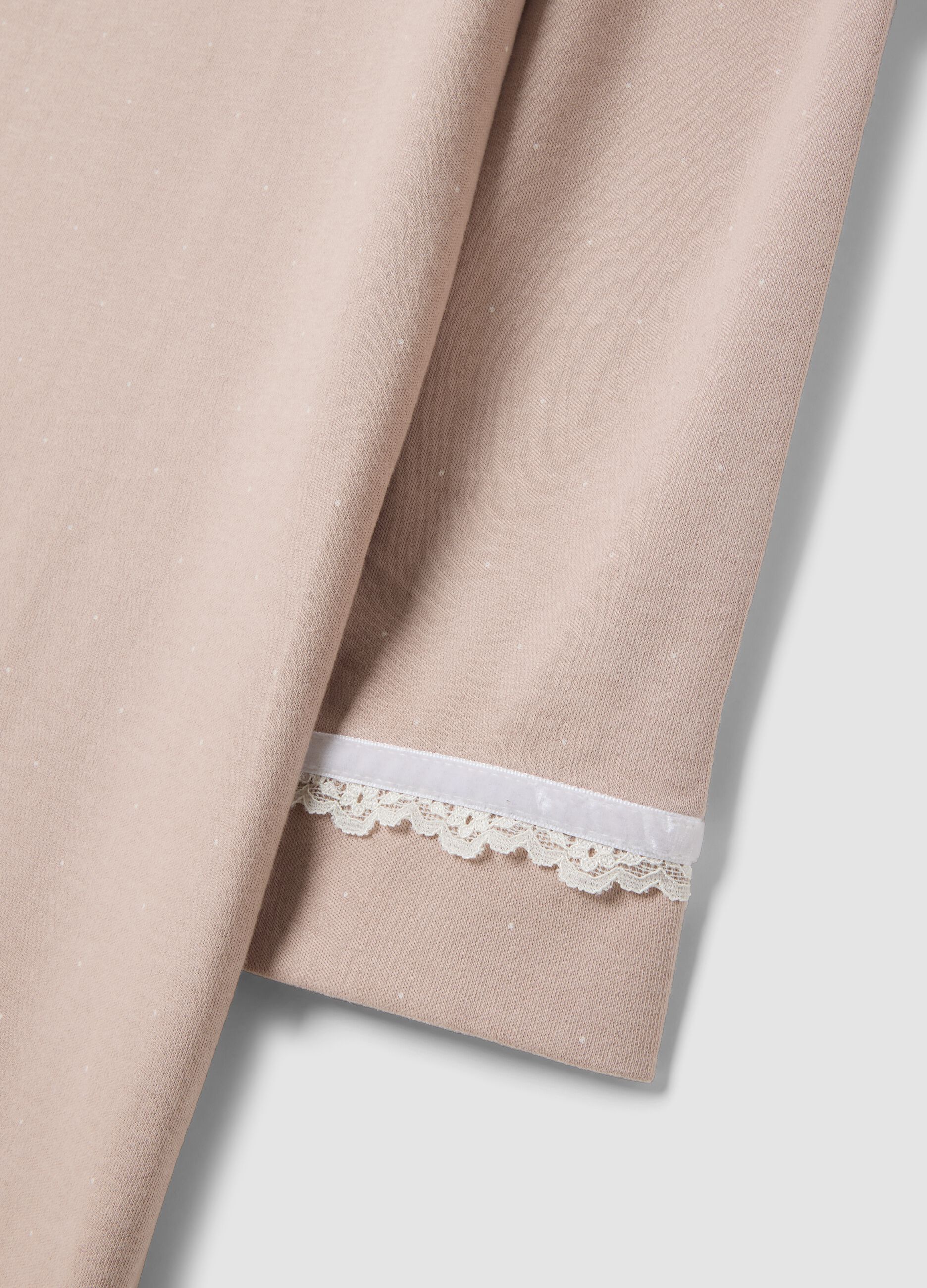Brown crew-neck nightdress in pure organic cotton