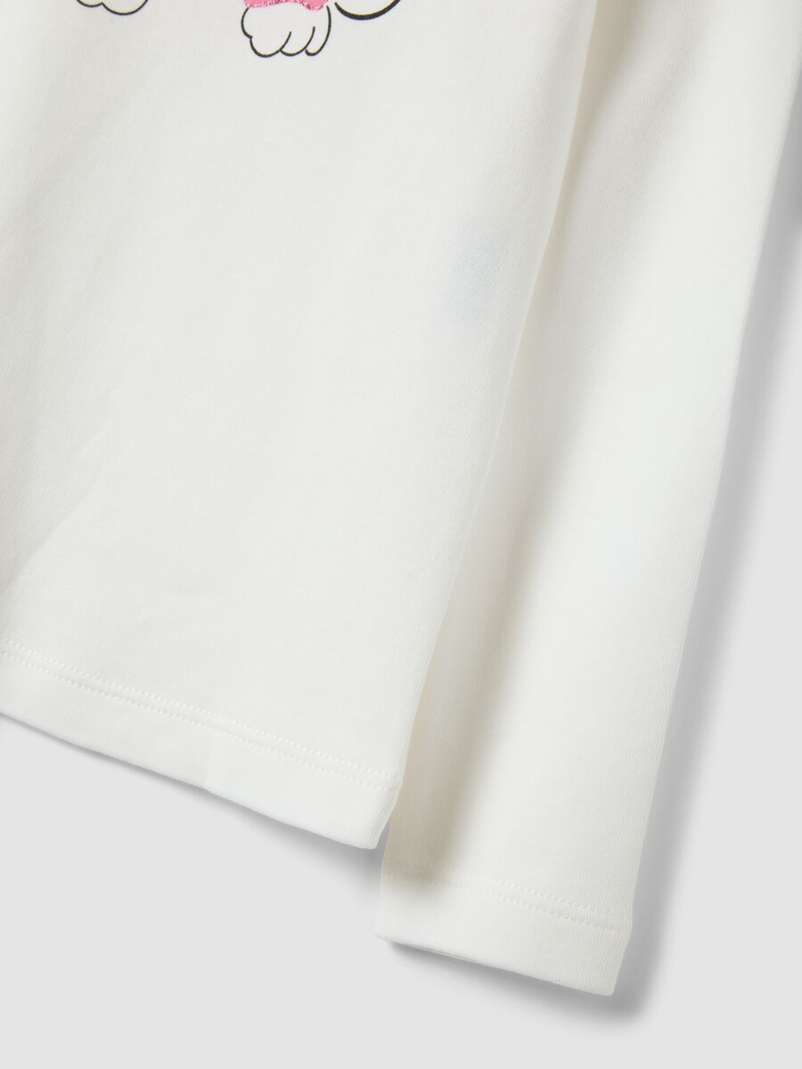 White organic cotton T-shirt with high neck_3