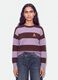 Maglia multicolor in misto viscosa a righe con ricamo orsetto regular fit_0