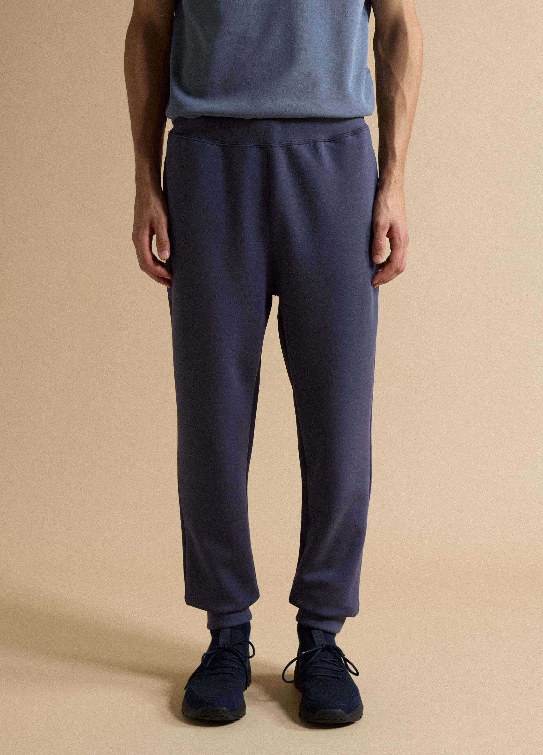 Blue regular-fit joggers in Easy Dry stretch fabric