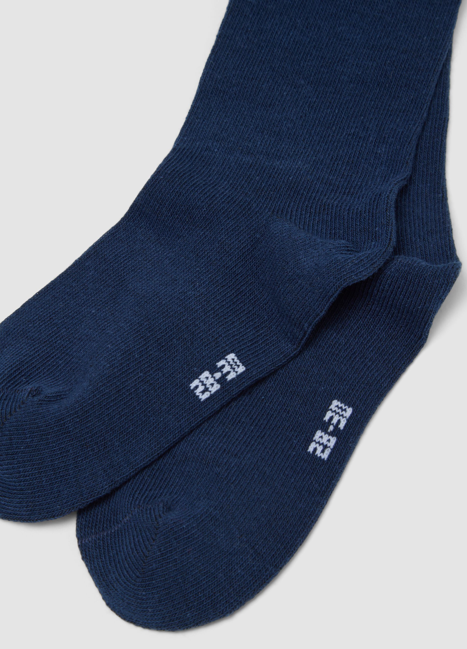 3-pack of long blue socks in stretch organic cotton