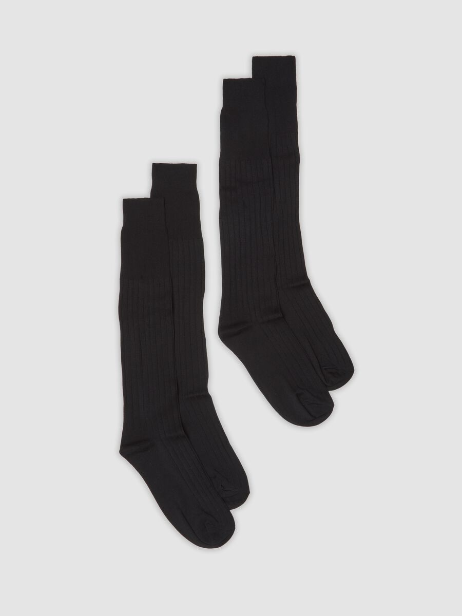Two-pack of black long ribbed socks_0