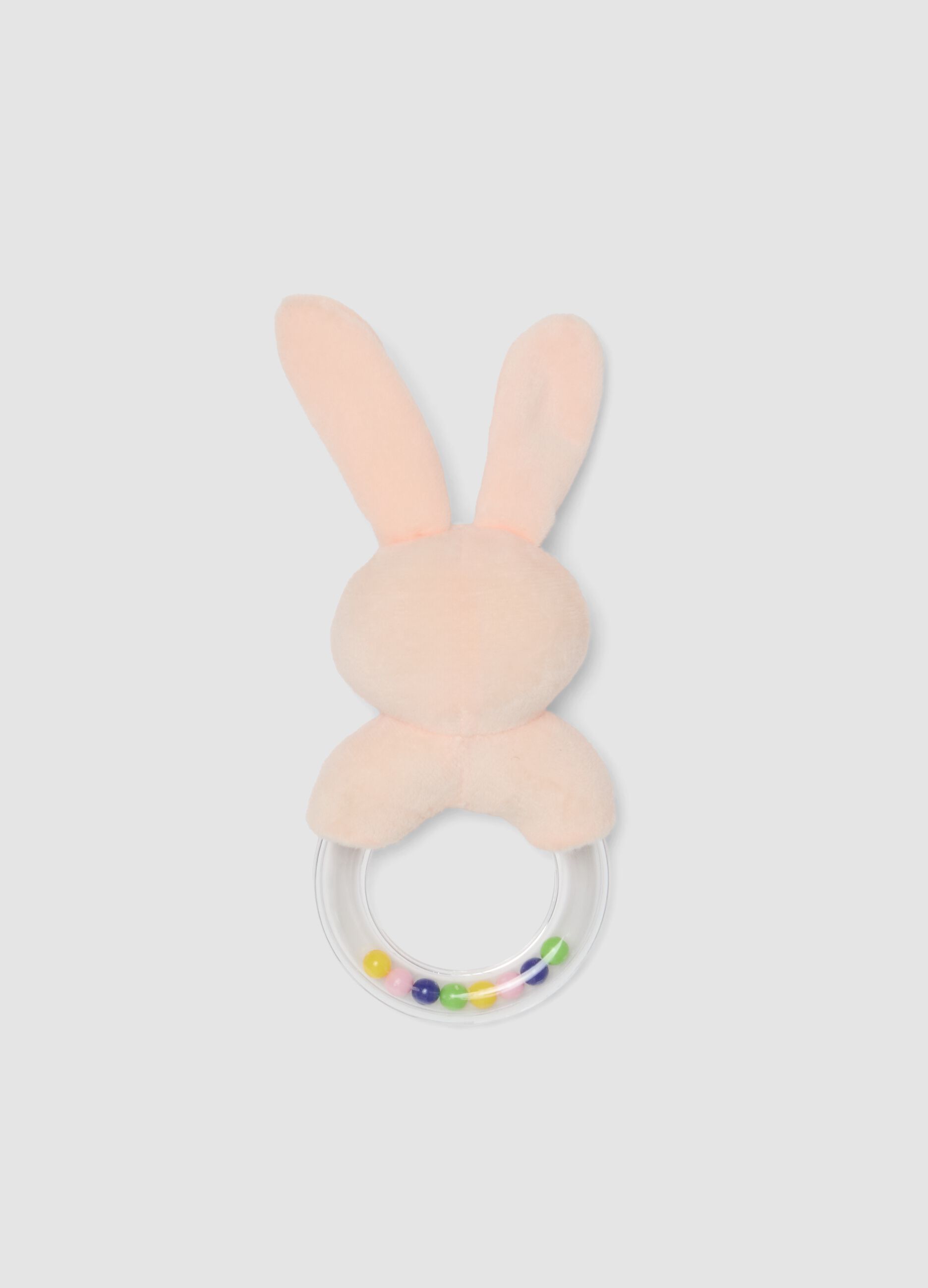 Bunny rattle with clear ring