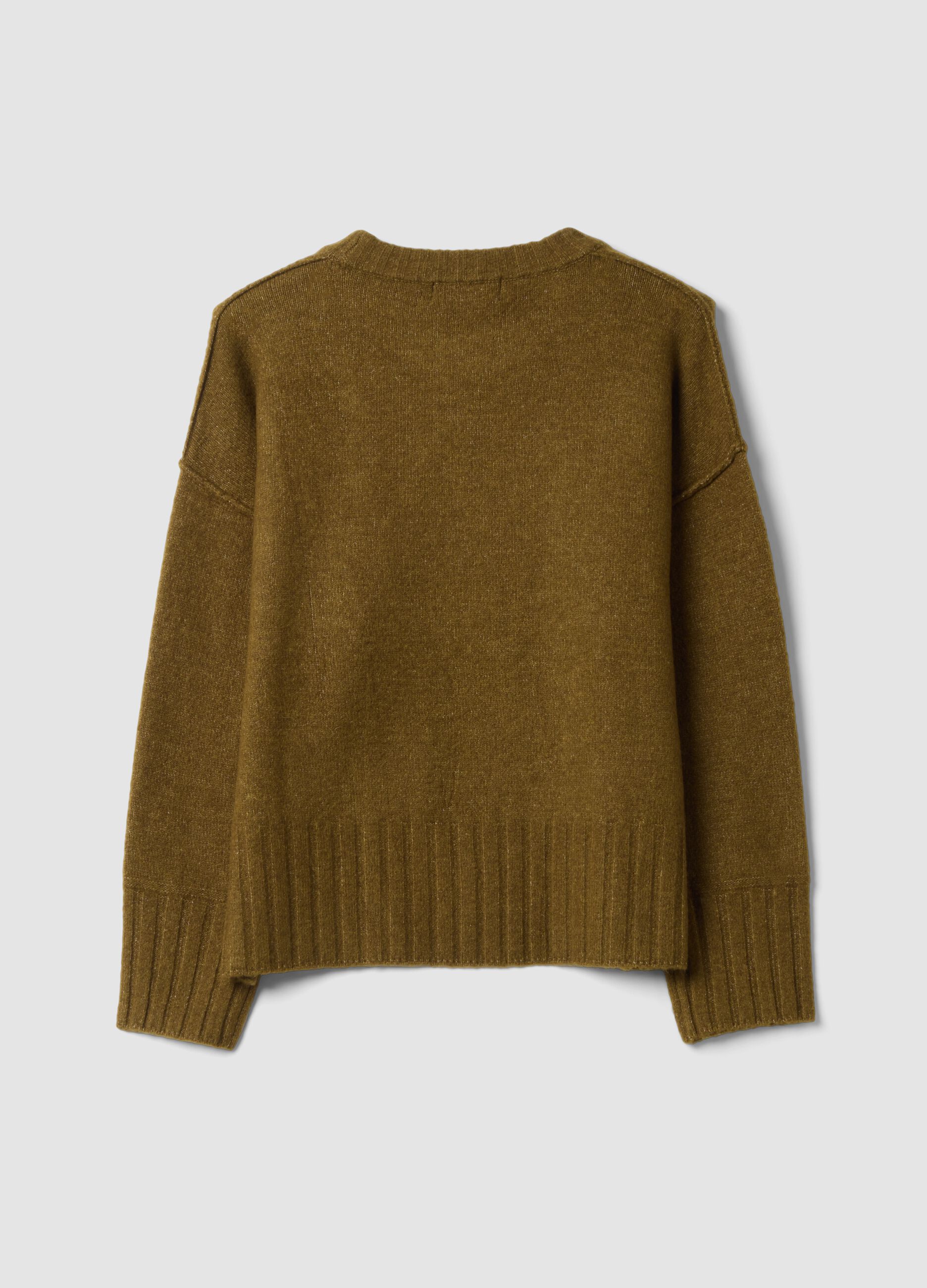 Green stretch-fabric oversized top
