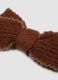 Brown hair tie with ribbed bow_2