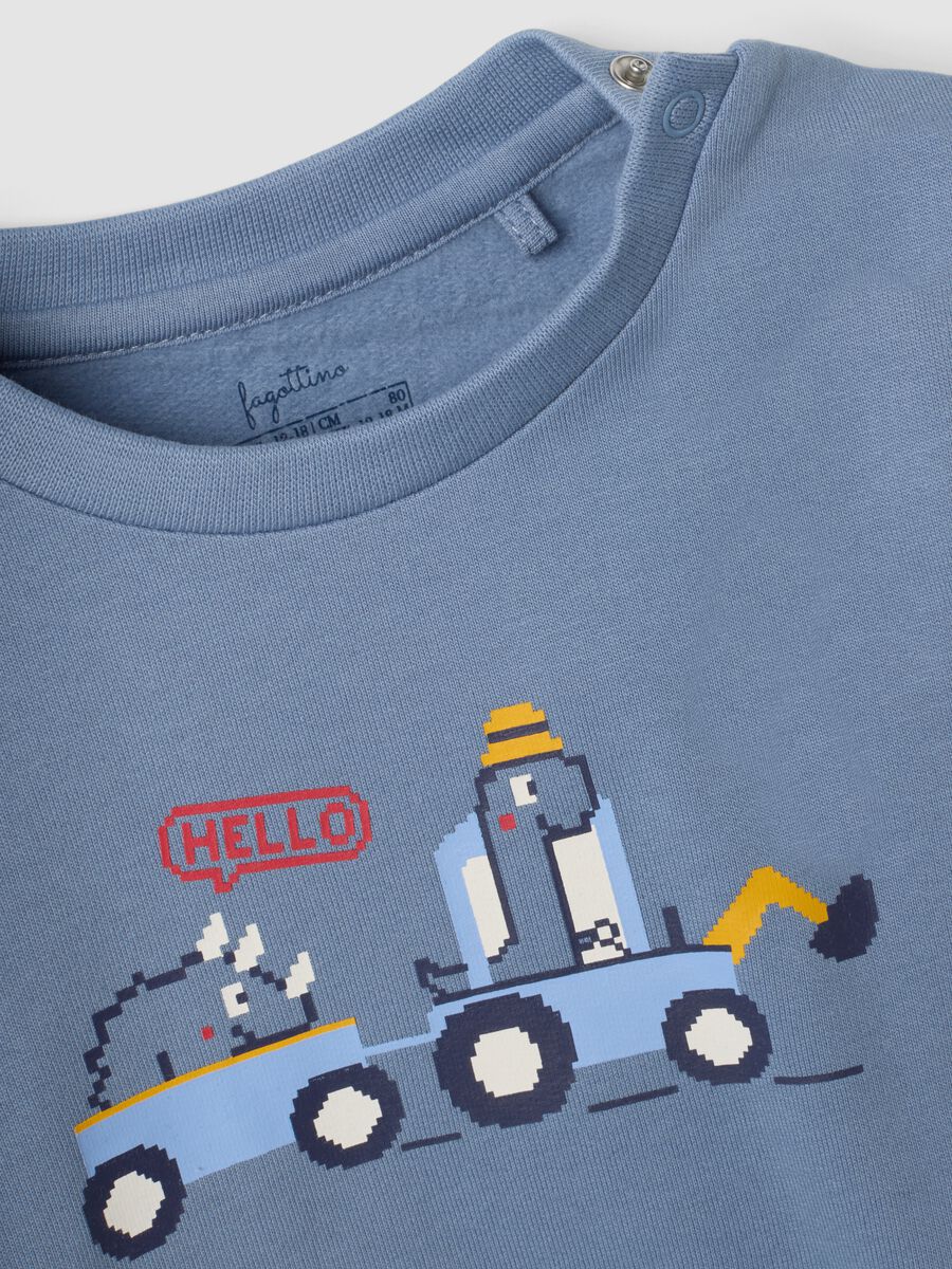 Light blue pure organic cotton crew-neck pyjamas_3