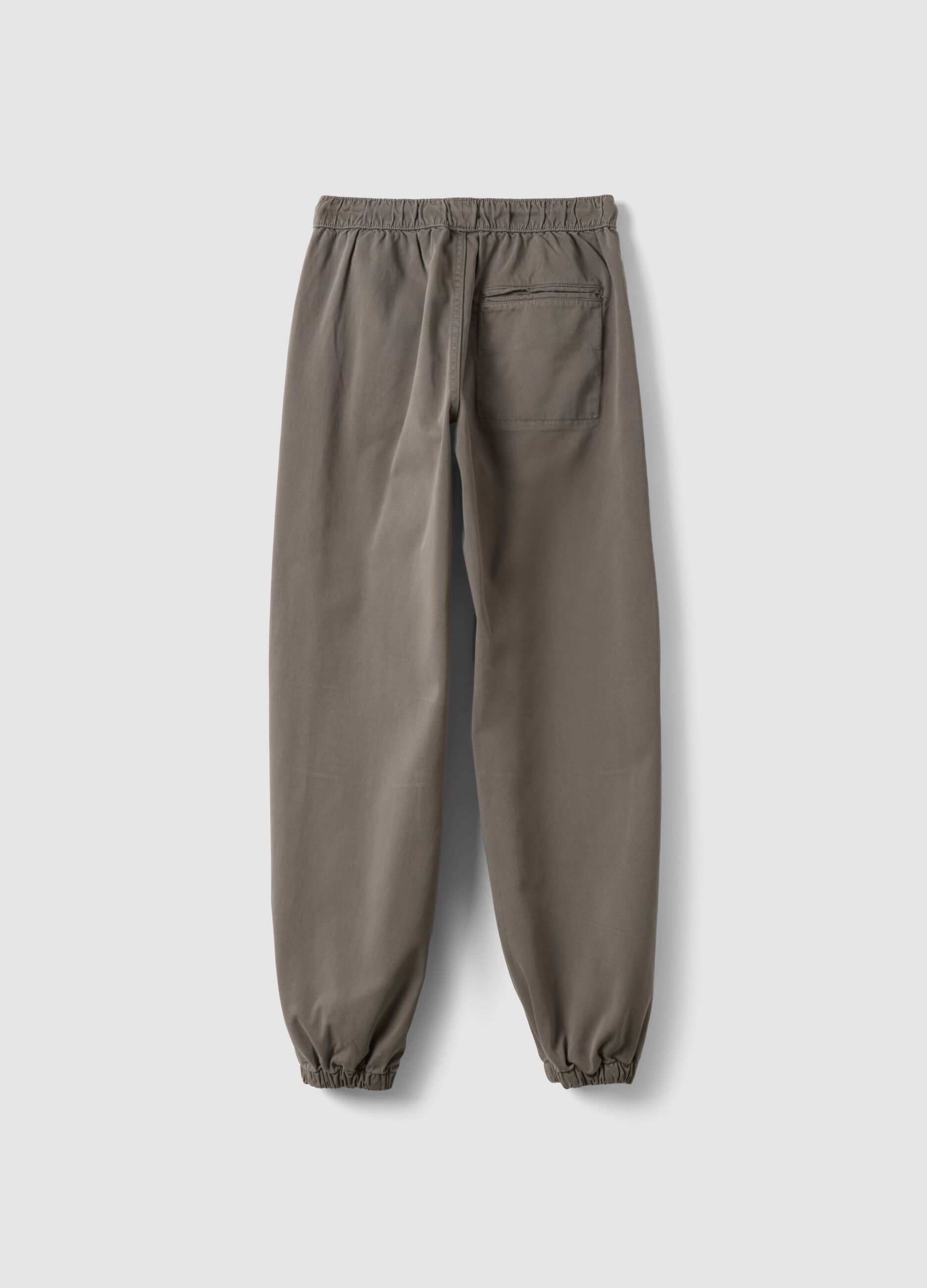 Grey stretch cotton joggers with elasticated cuffs, comfort fit