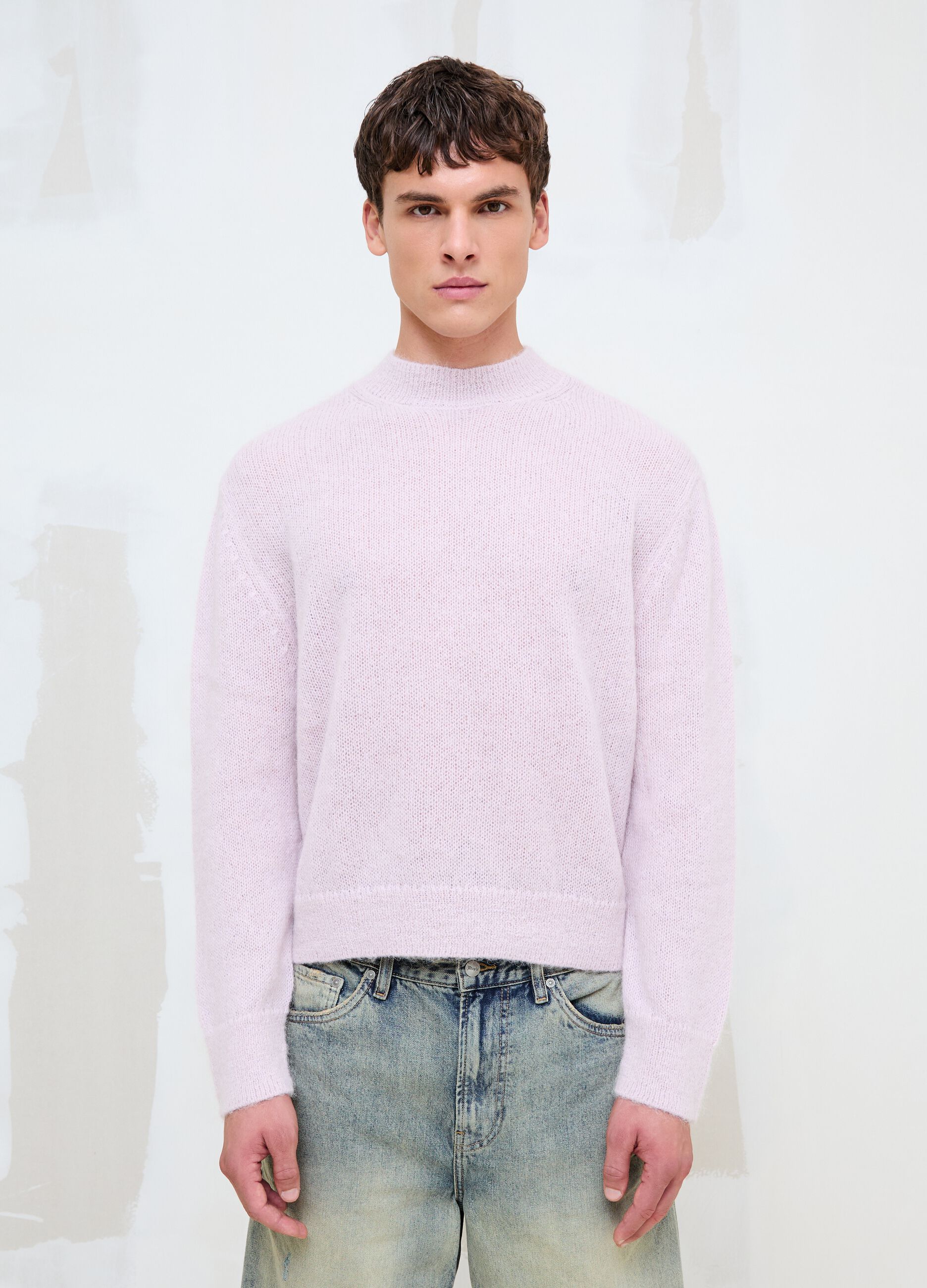 Light Pink Mohair Crew-Neck Jumper