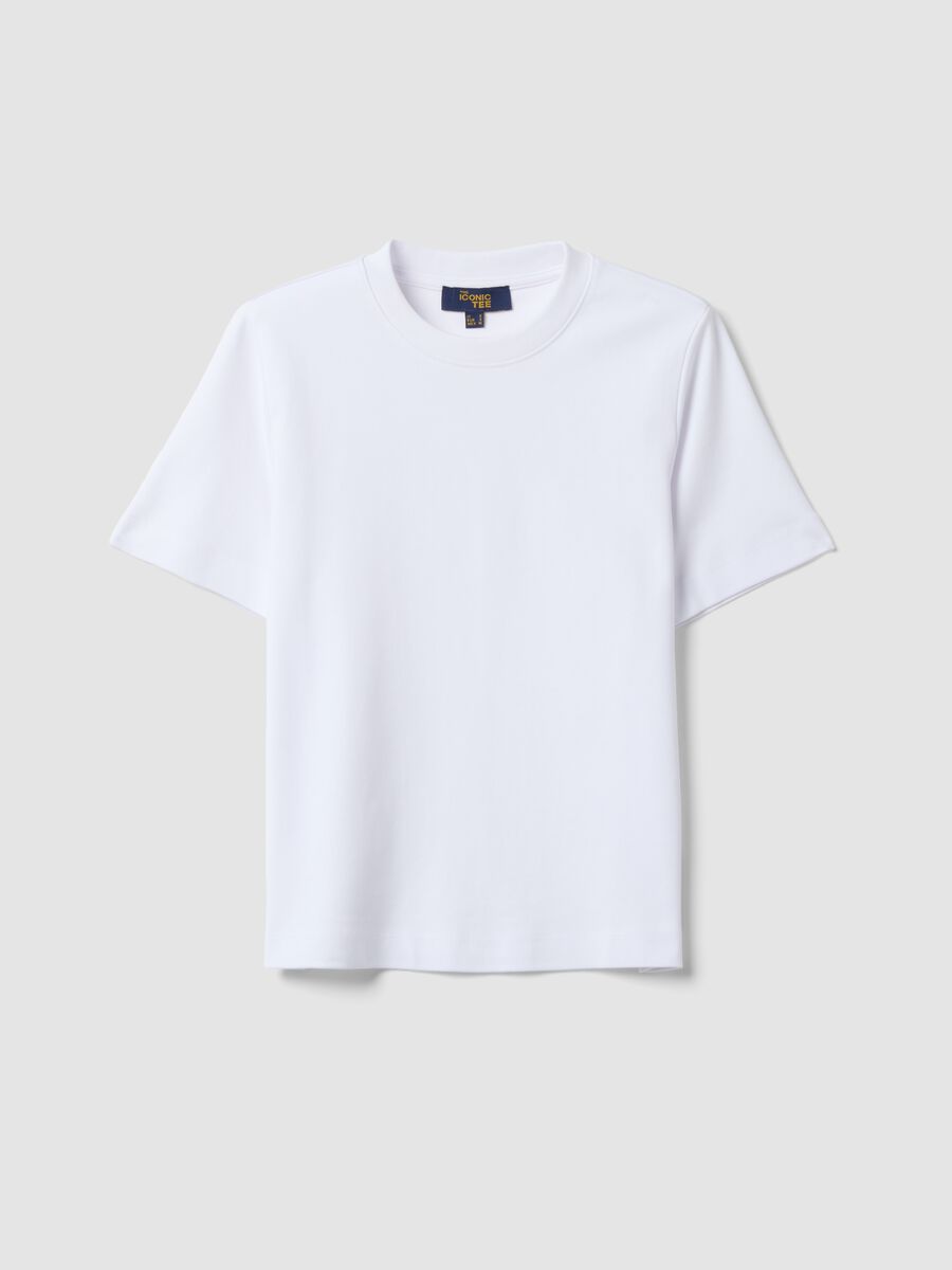 The Iconic Tee relaxed fit white pure cotton short-sleeved T-shirt_4