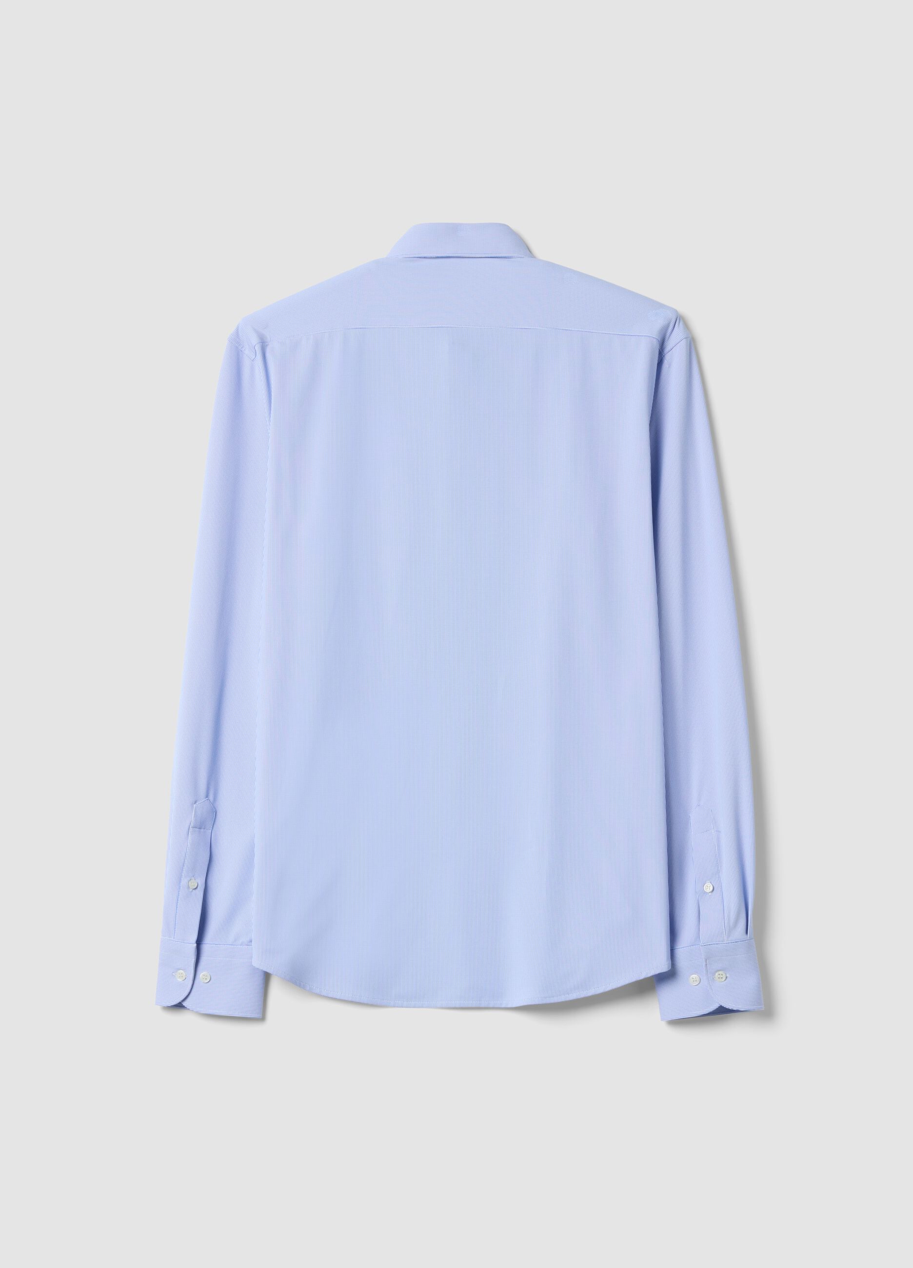 Camicia traspirante azzurra in tessuto elasticizzato 4 Way Stretch slim fit