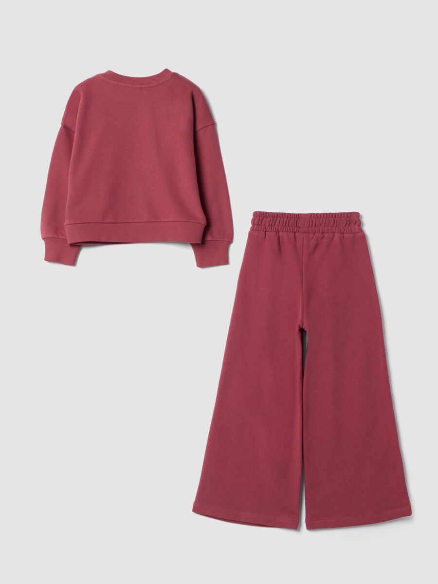 Red cotton-blend jogging set with sweatshirt and Lilo & Stitch print_1