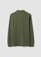 Green long-sleeve organic cotton piqu&eacute; polo shirt, regular fit_1