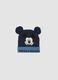 Navy blue beanie with turn-up, appliqu&eacute; ears and Mickey print_0