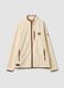 Beige heavyweight jacket with zip and contrast trims_0
