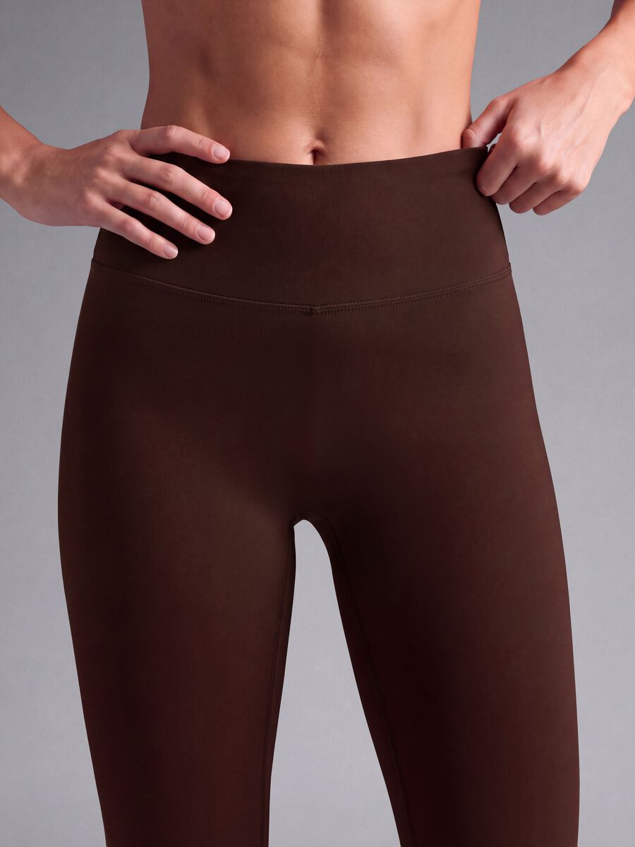 Brown high-waisted breathable stretch leggings ALTAVIA STUDIO_2