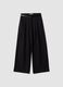 Pantaloni neri wide leg in viscosa elasticizzata_0