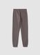 Grey organic cotton fleece joggers, regular fit_1