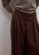 Brown wide-leg formal trousers in stretch viscose with belt_3