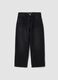 Jeans neri wide leg in misto cotone e viscosa per bambino_5
