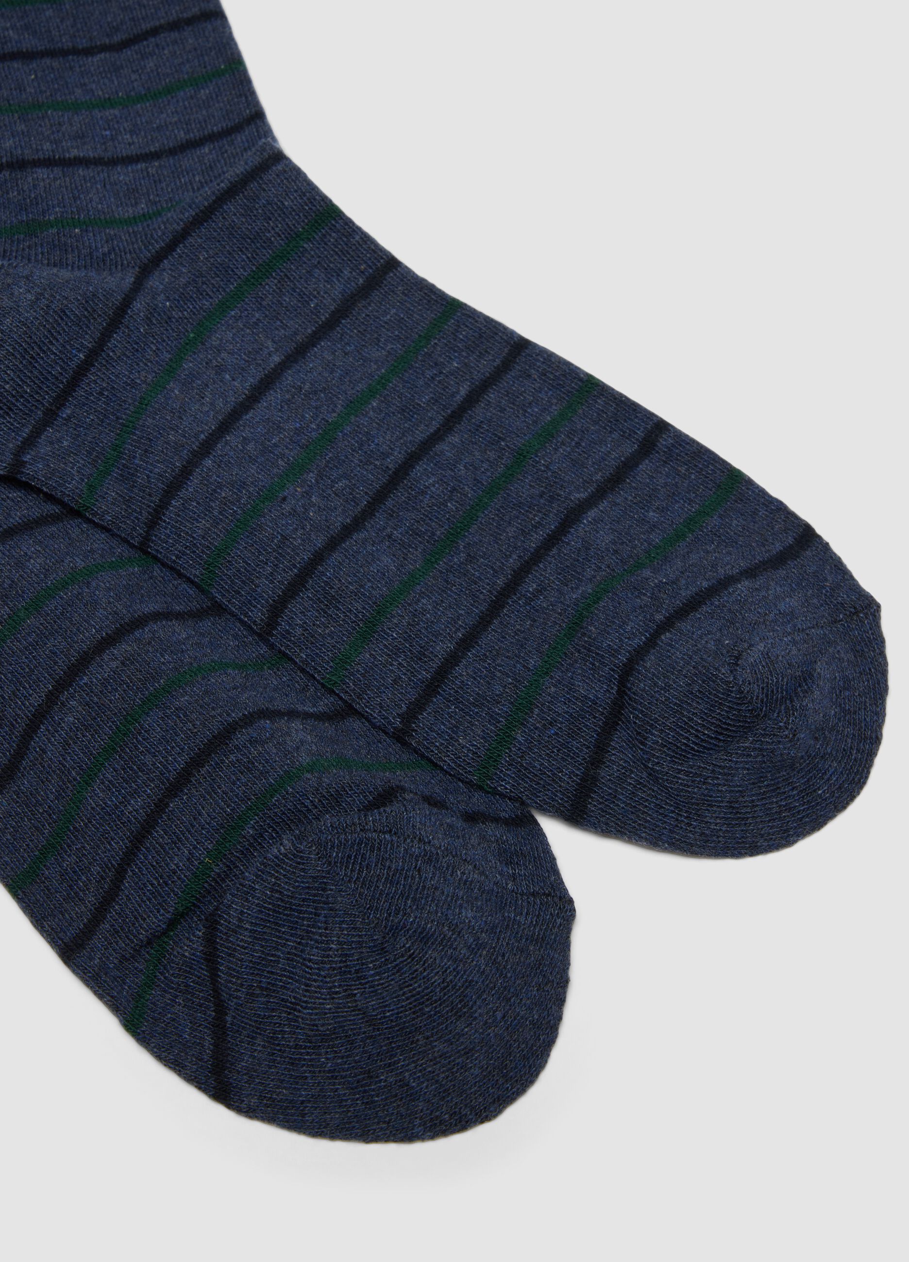 3-pack of long blue socks in stretch organic cotton