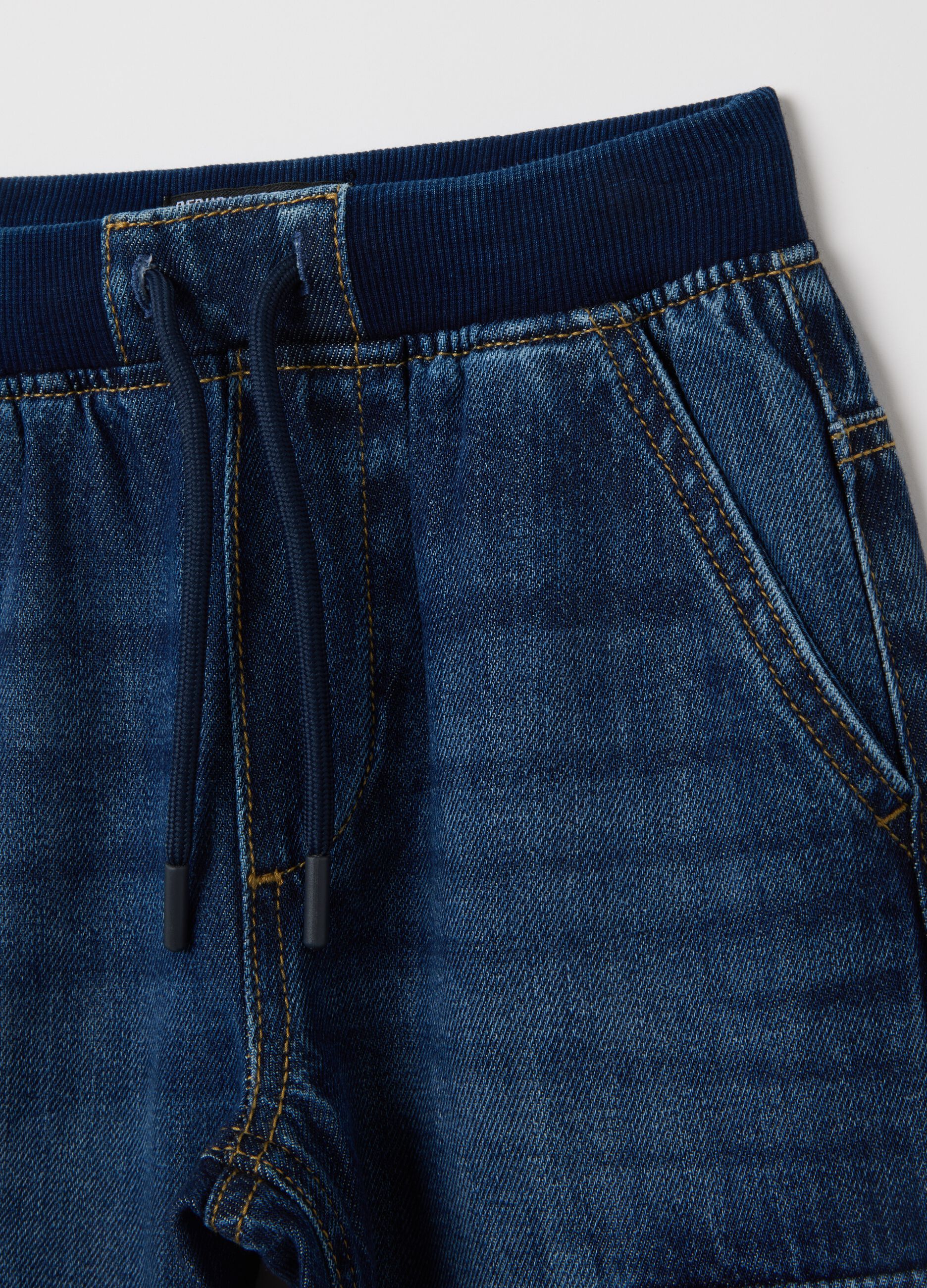 Kids' Blue Cotton Blend Trousers