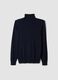 Maglia blu in misto viscosa a dolcevita_2