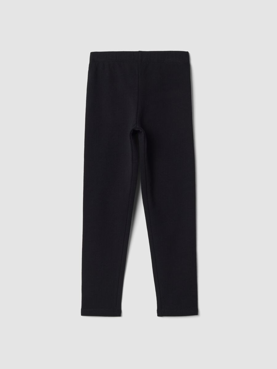 Black organic stretch cotton leggings_1