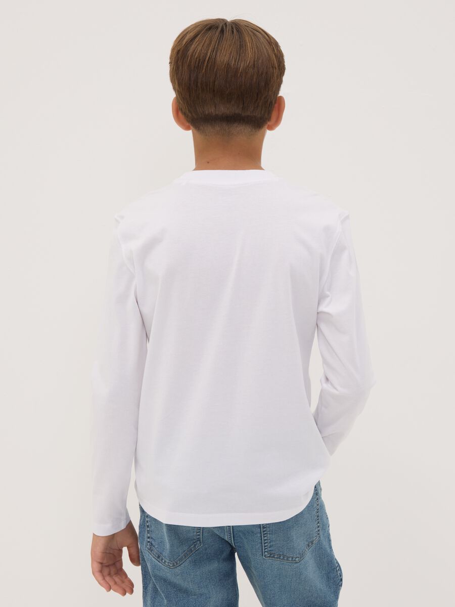 White relaxed-fit T-shirt in pure organic cotton with skeleton print_2