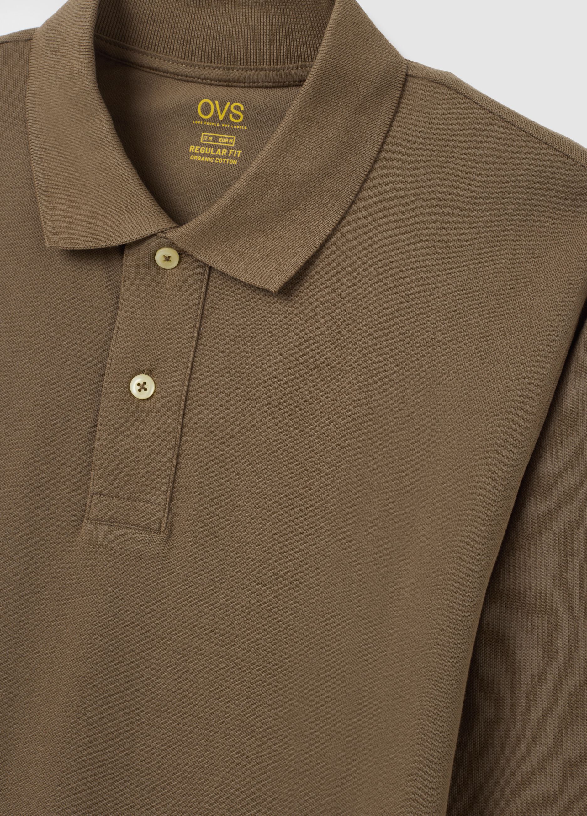Brown pure cotton polo shirt regular fit