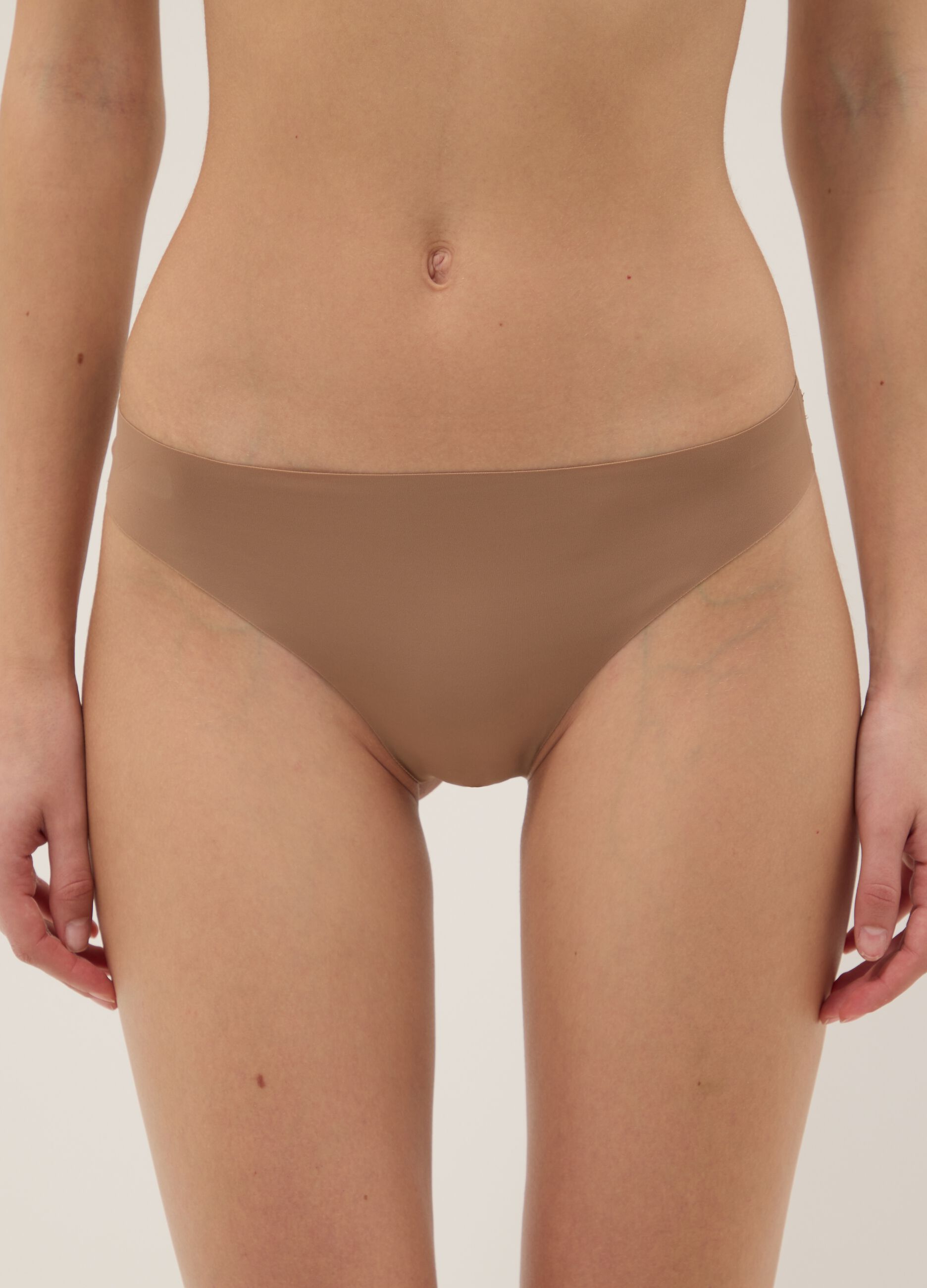 Beige Brazilian Briefs Regular Fit