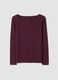T-shirt viola in modal elasticizzato con girocollo regular fit_0