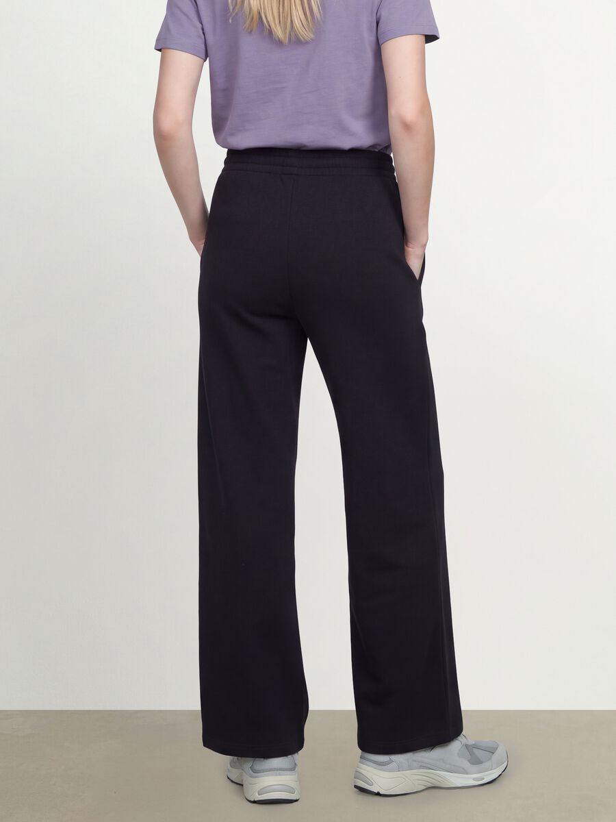 Black cotton-blend straight-leg joggers_2