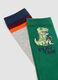 Tripack di calze lunghe grigie e verdi in cotone organico elasticizzato_2