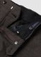 Brown slim-fit formal trousers in stretch cotton_1