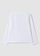 White stretch cotton crew-neck printed T-shirt for girls_1