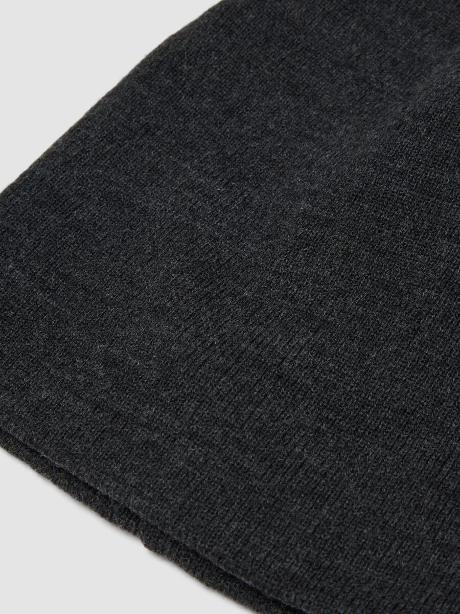 Dark grey jersey knit beanie_1
