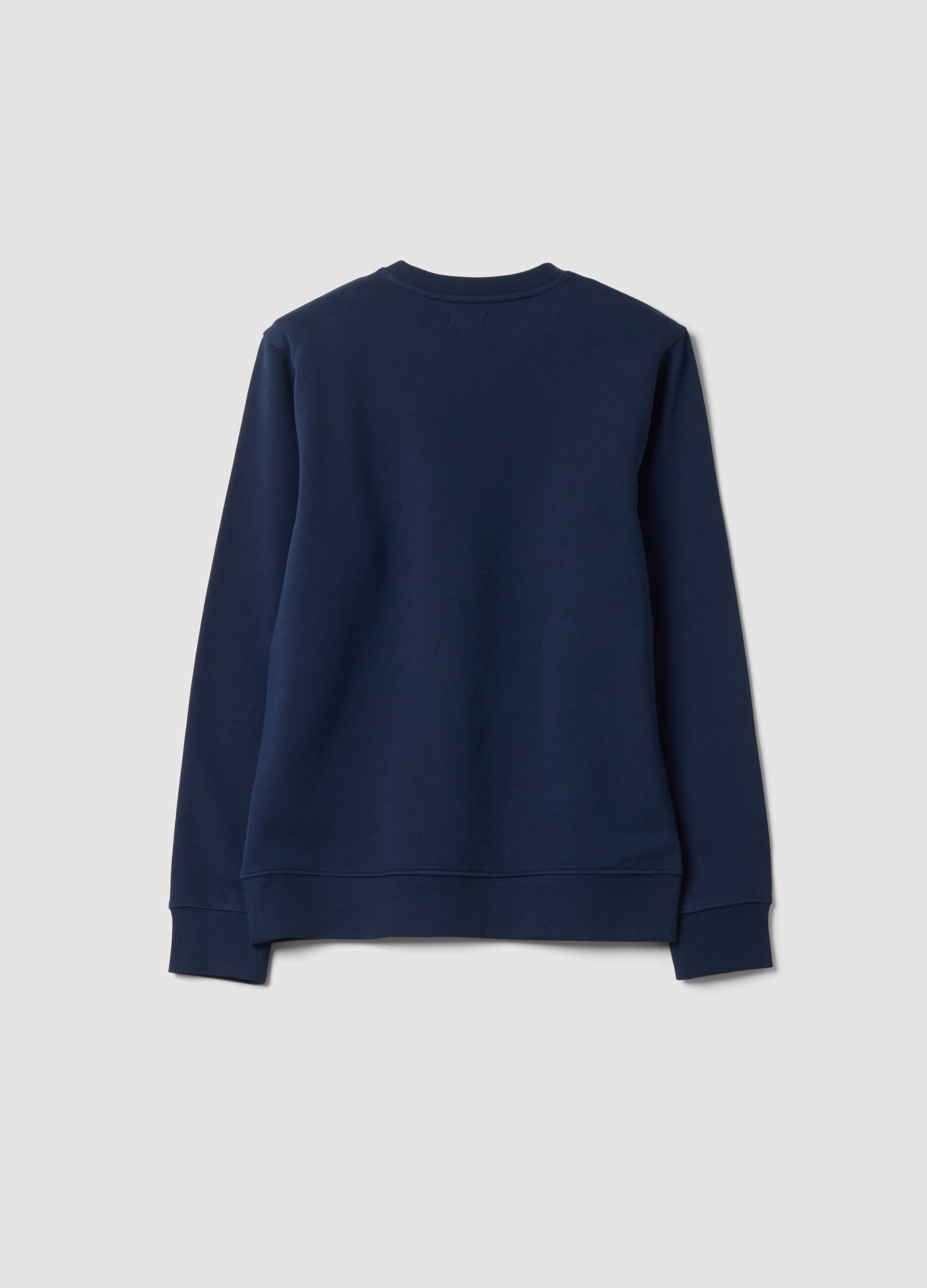 Navy blue organic cotton crew-neck sweatshirt