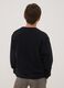 Black pure cotton sweatshirt with gaming print and crew neck_2