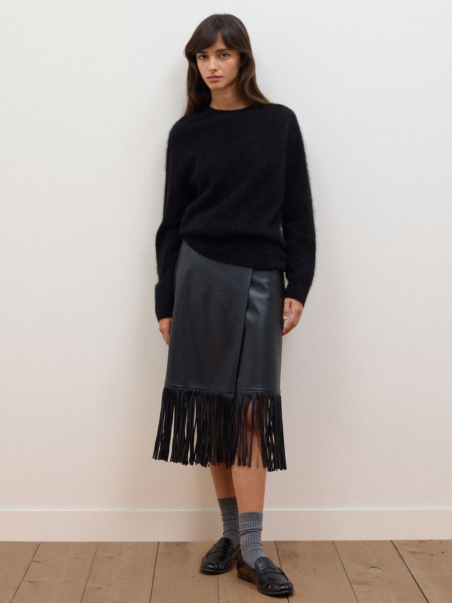 Black crew-neck wool and cashmere blend jumper, oversized fit_1