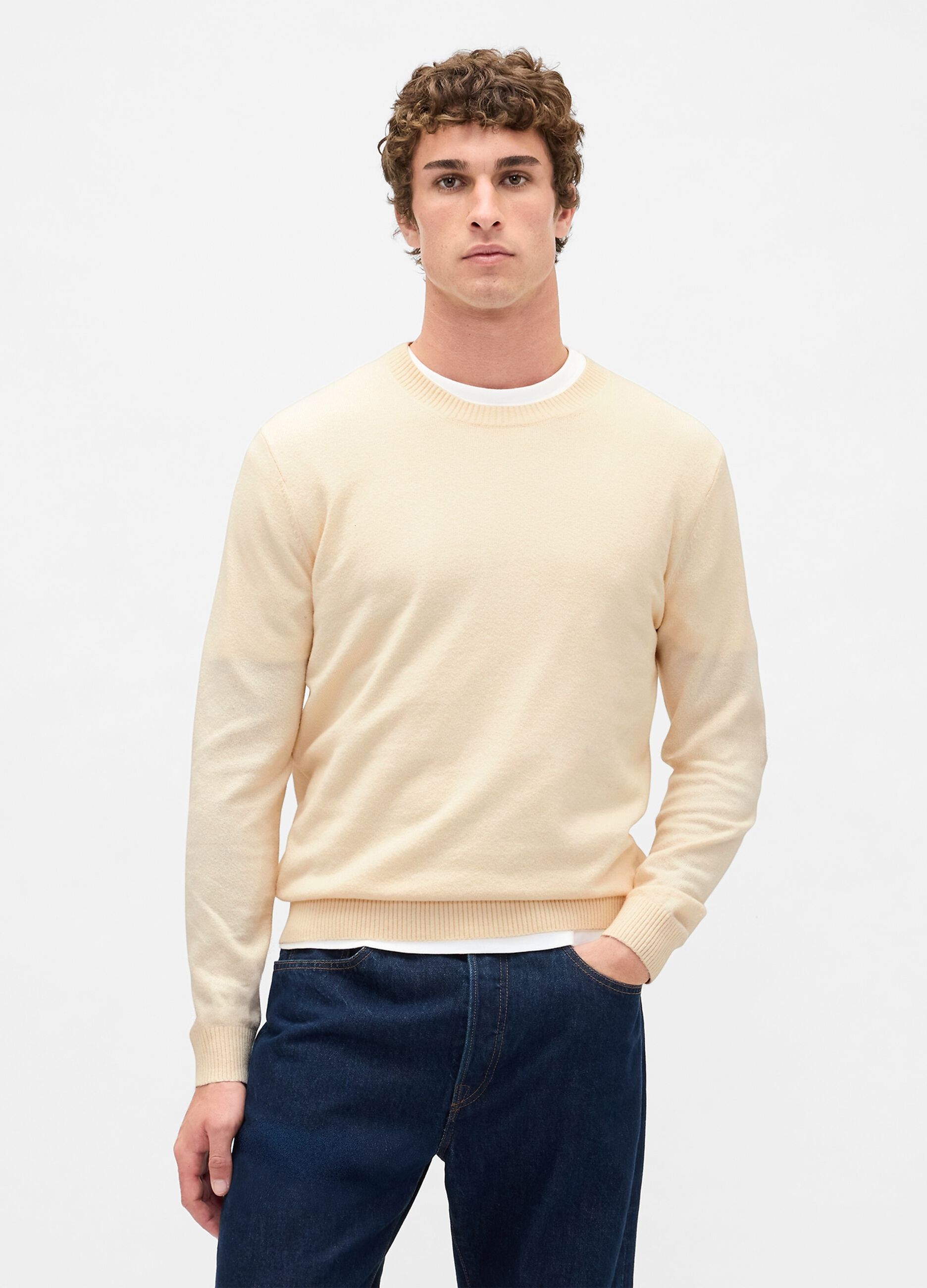Beige Cotton Blend Jumper