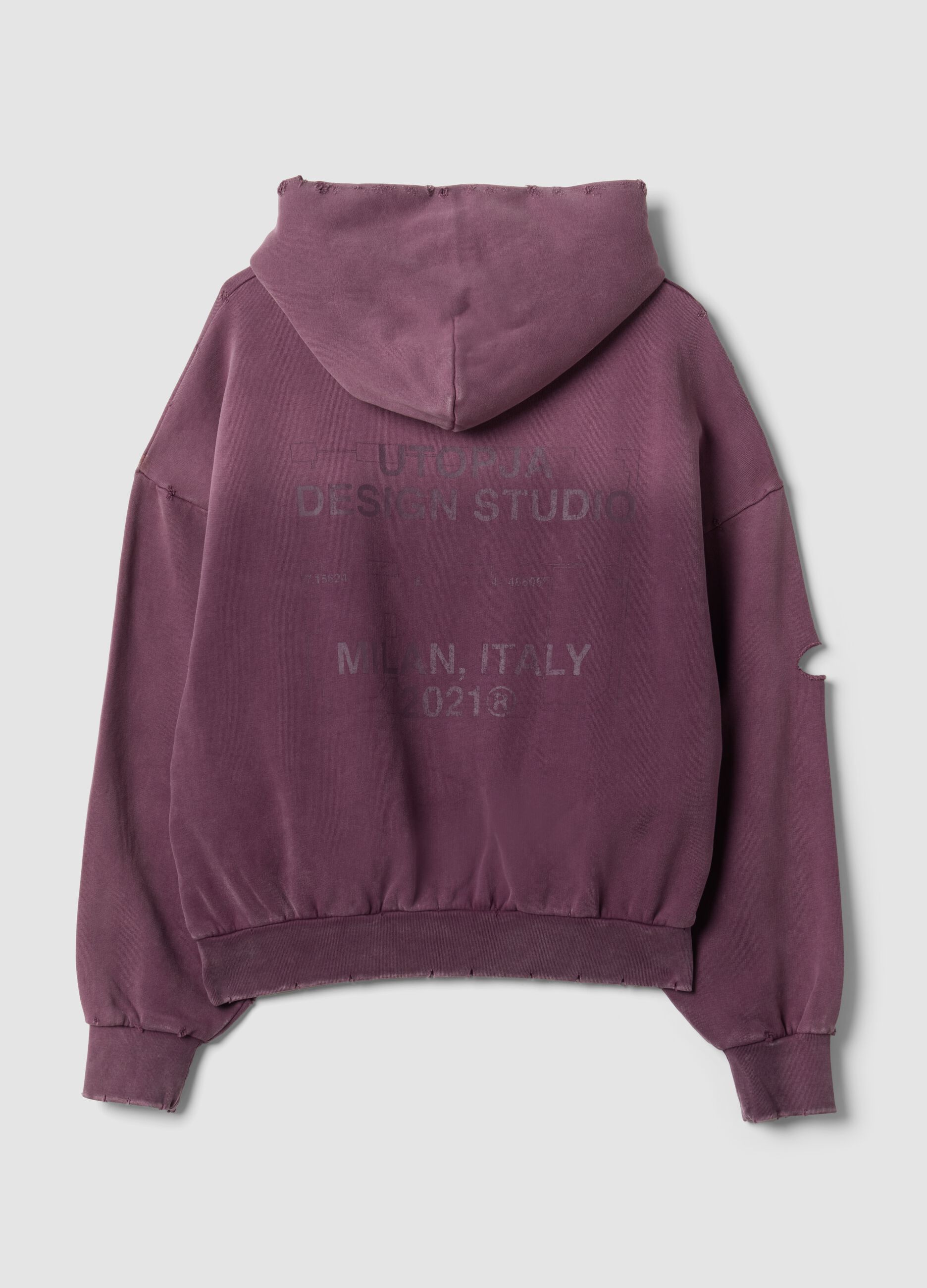 Hoodie Sunfaded Wine
