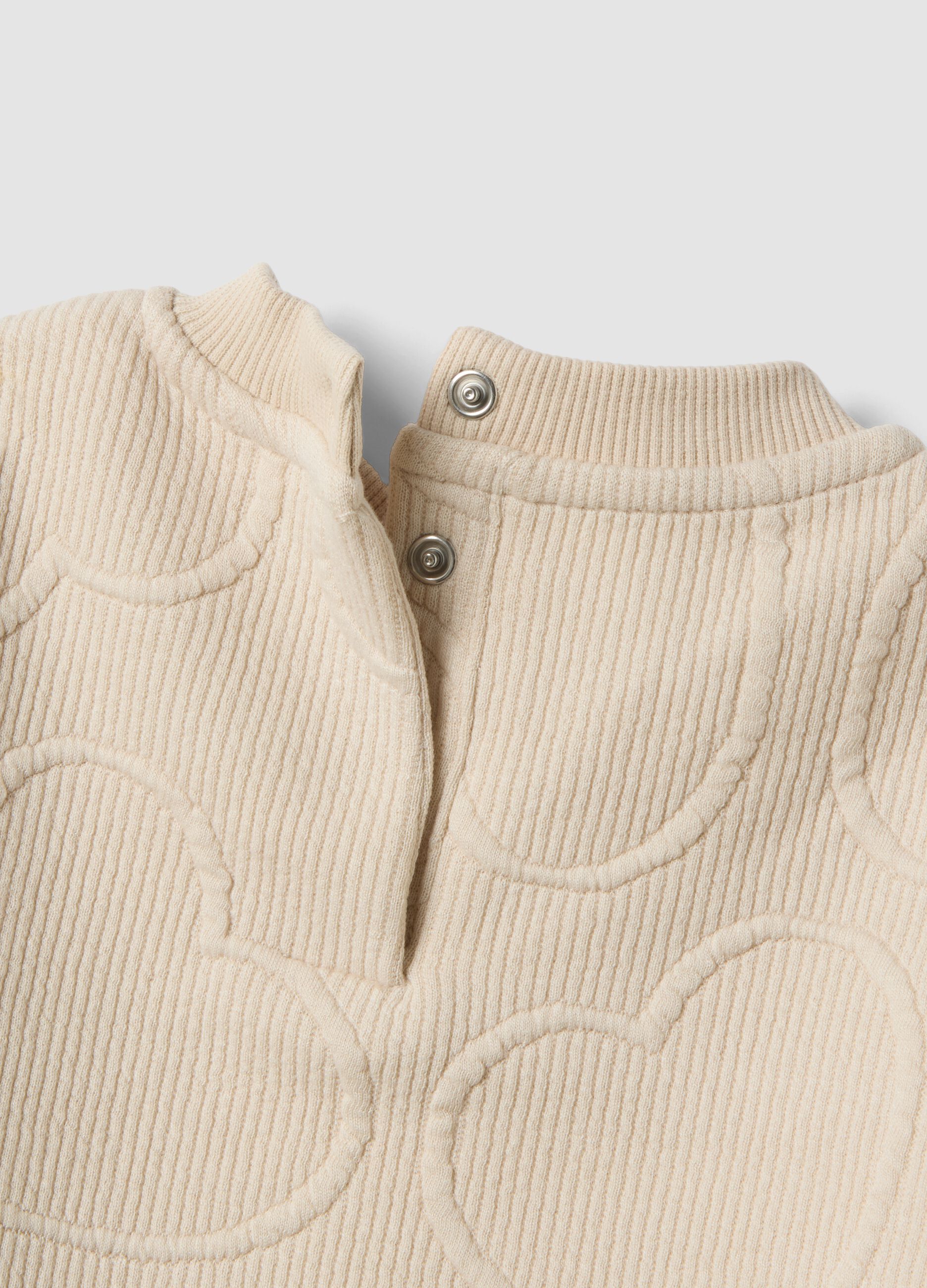 Completo beige girocollo in viscosa elasticizzata over fit