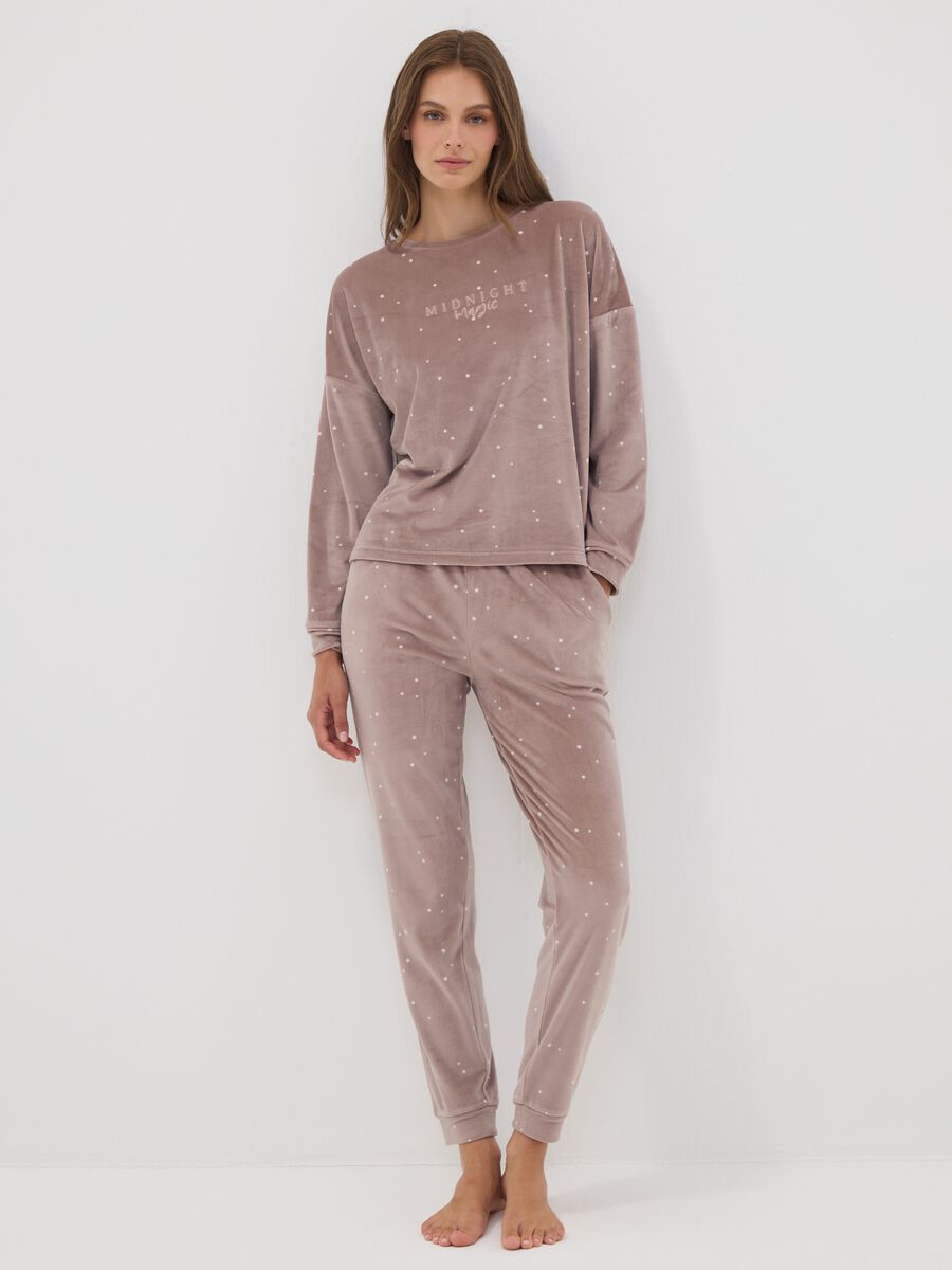 Pink stretch crew-neck top_0