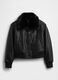 Black bomber jacket with faux fur collar_3