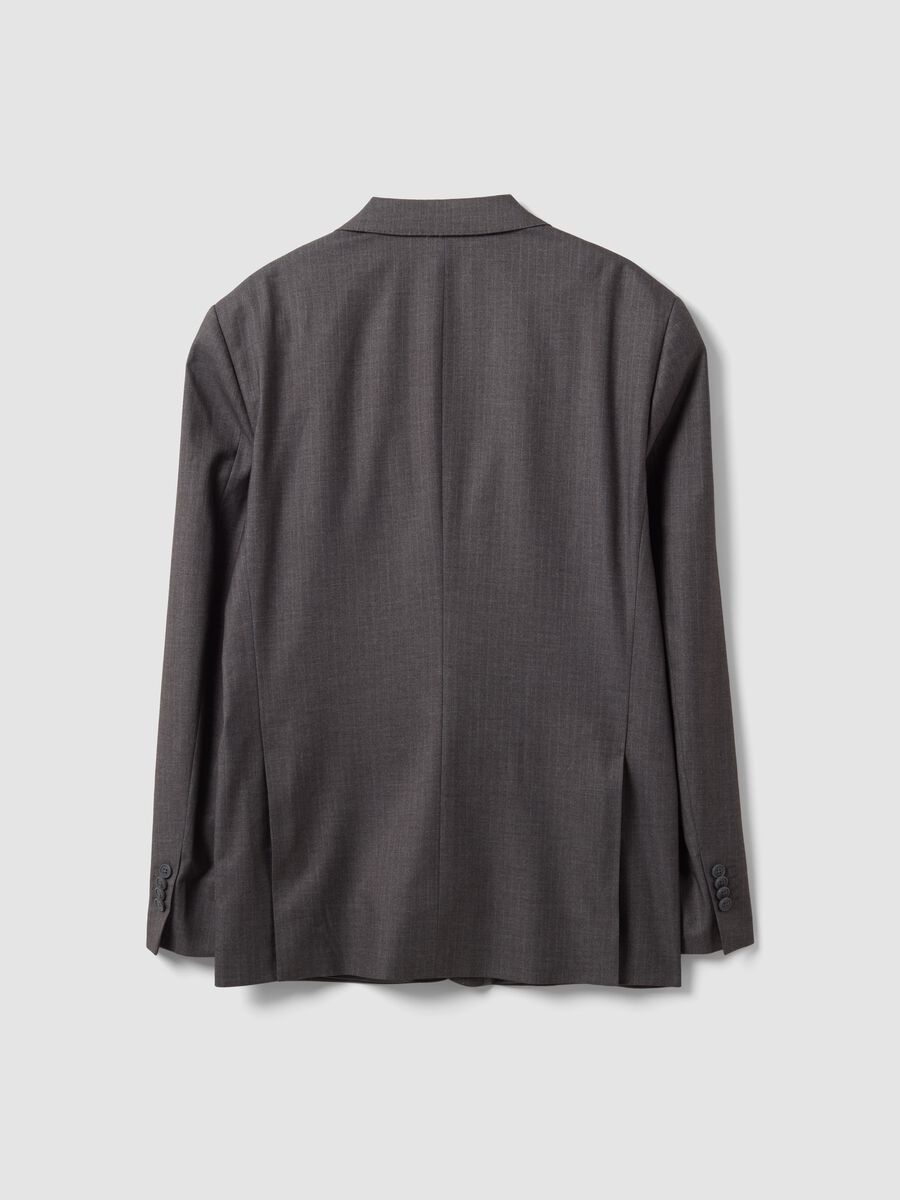 Grey stretch viscose suit with classic lapel_5