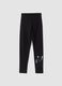 Black stretch cotton leggings_0