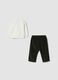Green and white pure cotton set with dinosaur print_1