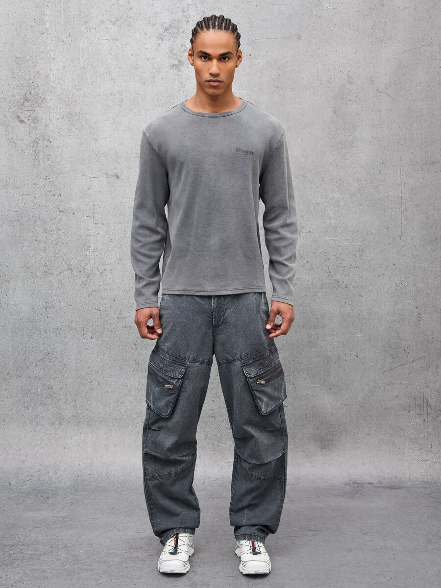 Ribbed Longsleeve T-shirt Washed Grey_4