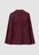 Red genuine leather fringed blazer, regular fit_3