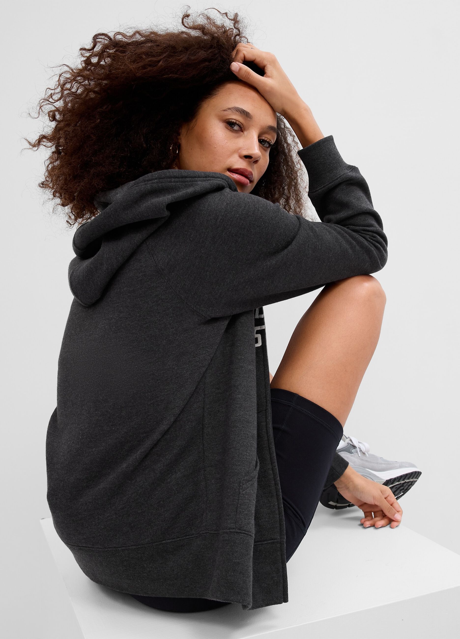 Full-zip sweatshirt with hood and logo embroidery